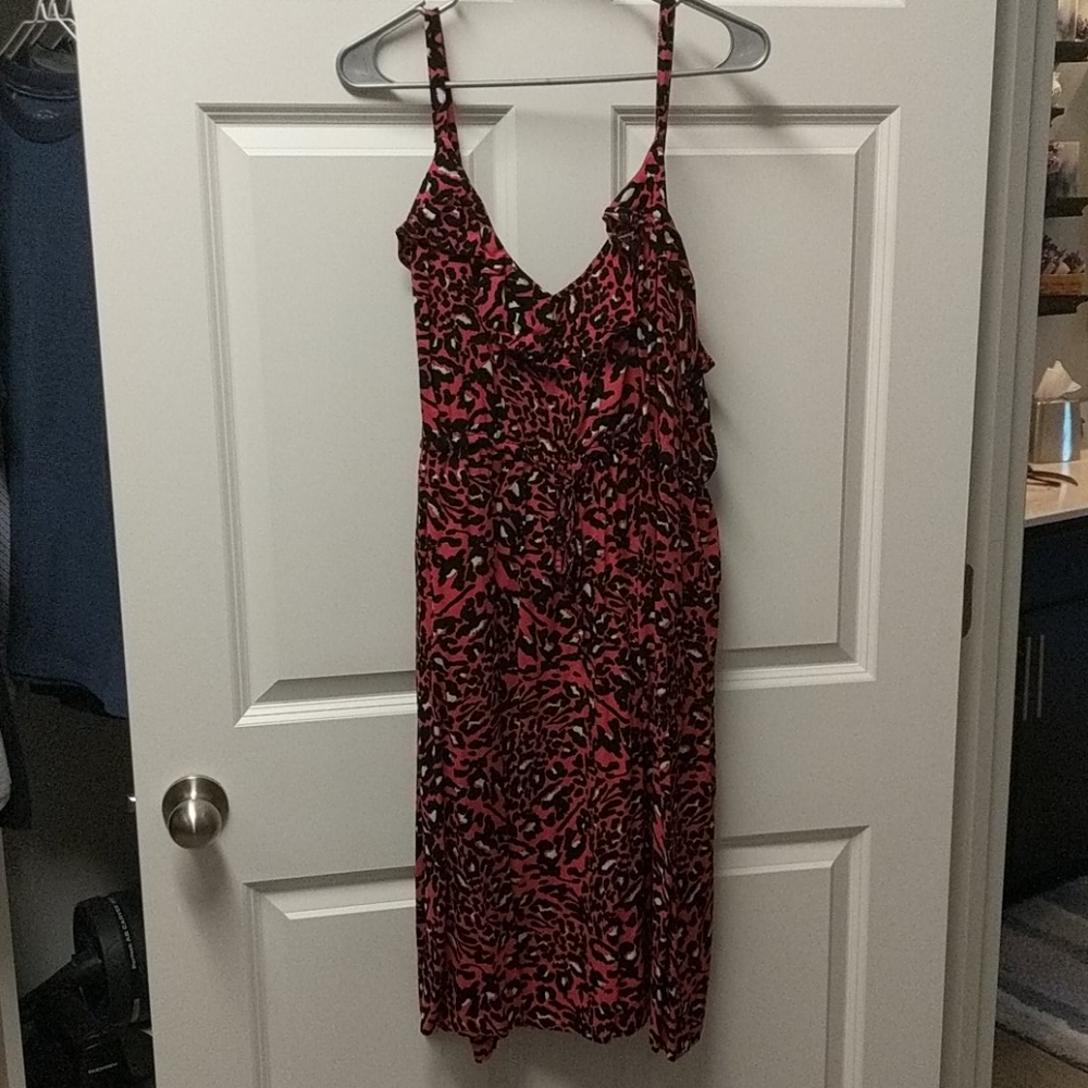 Torrid hot pink and black leopard print dress sz 3
